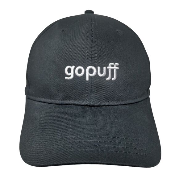 Gopuff Slideback Hat Black One Size Embroidered Adjustable 6 Panel - Picture 1 of 7
